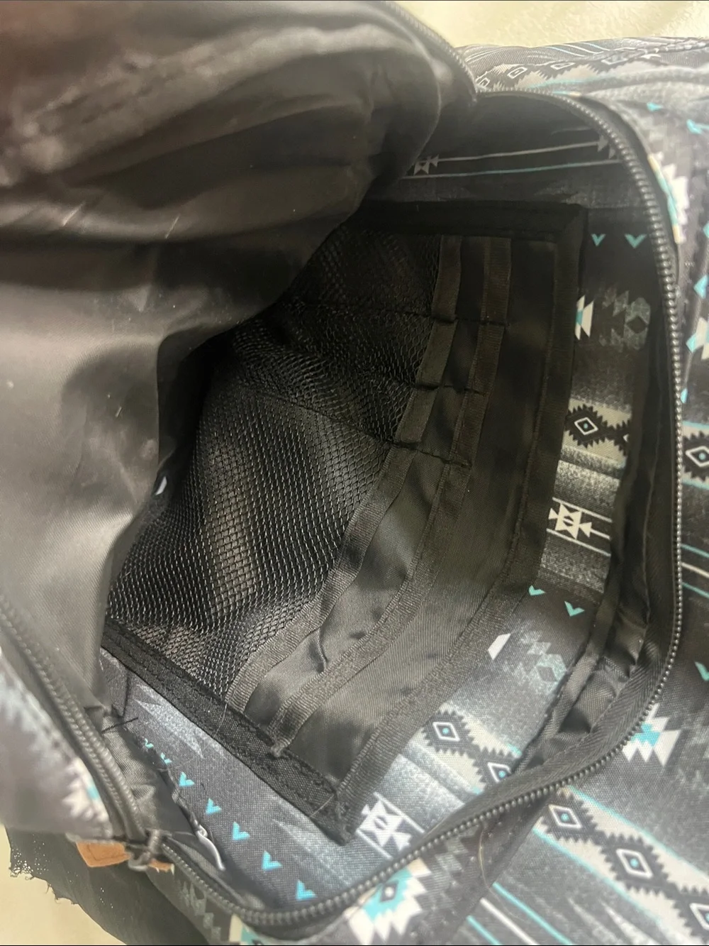 Wrangler Black Aztec-Pattern Backpack